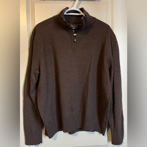 Banana Republic Brown 1/4 Zip Merino Wool Sweater